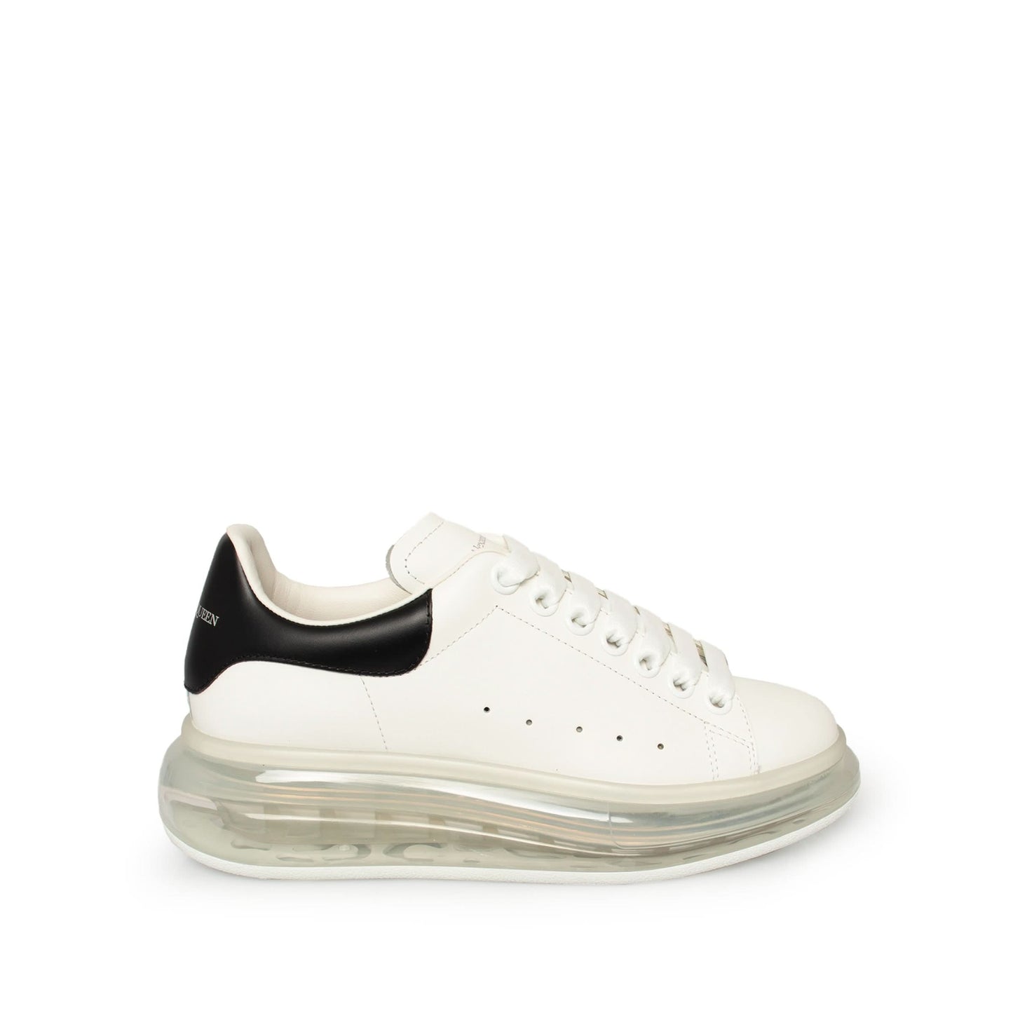 Larry Transparent Sole Sneakers in White/Black