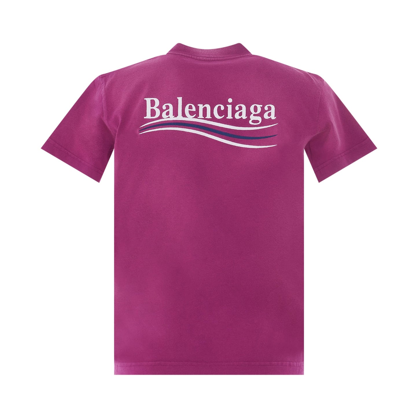 Embroidered Political Campaign Small Fit T-Shirt in Dark Fuchsia