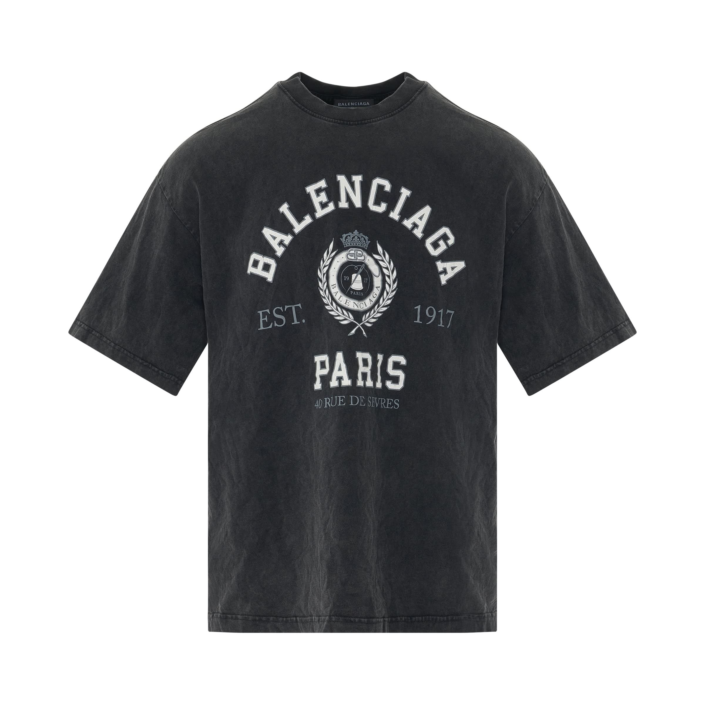 College 1917 Vintage Jersey T-Shirt in Black