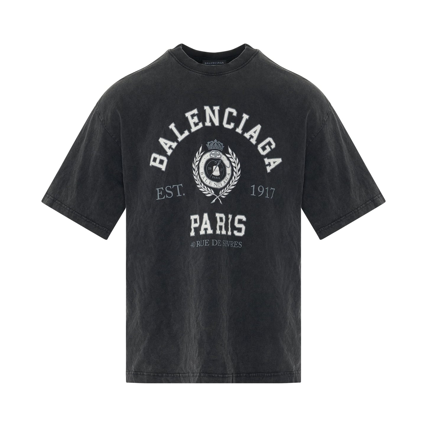 College 1917 Vintage Jersey T-Shirt in Black