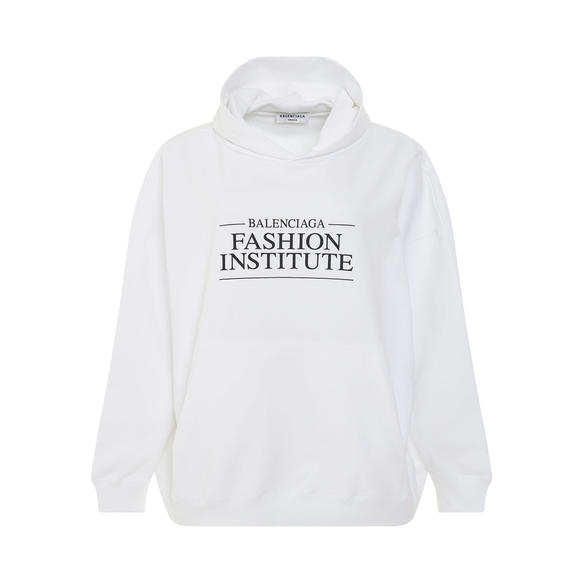 Fashion Institute Large Fit Hoodie in White/Black