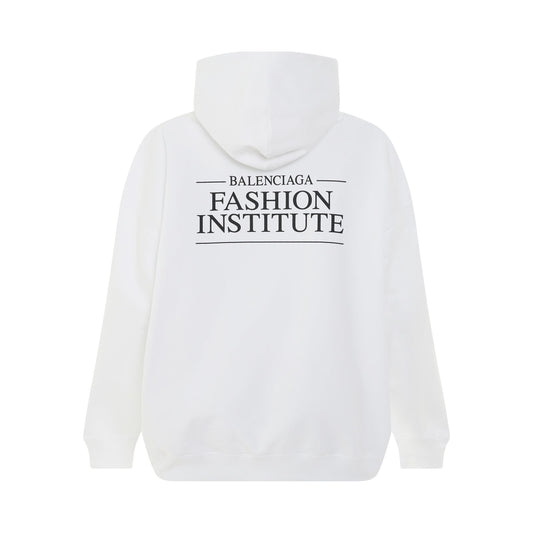 Fashion Institute Large Fit Hoodie in White/Black