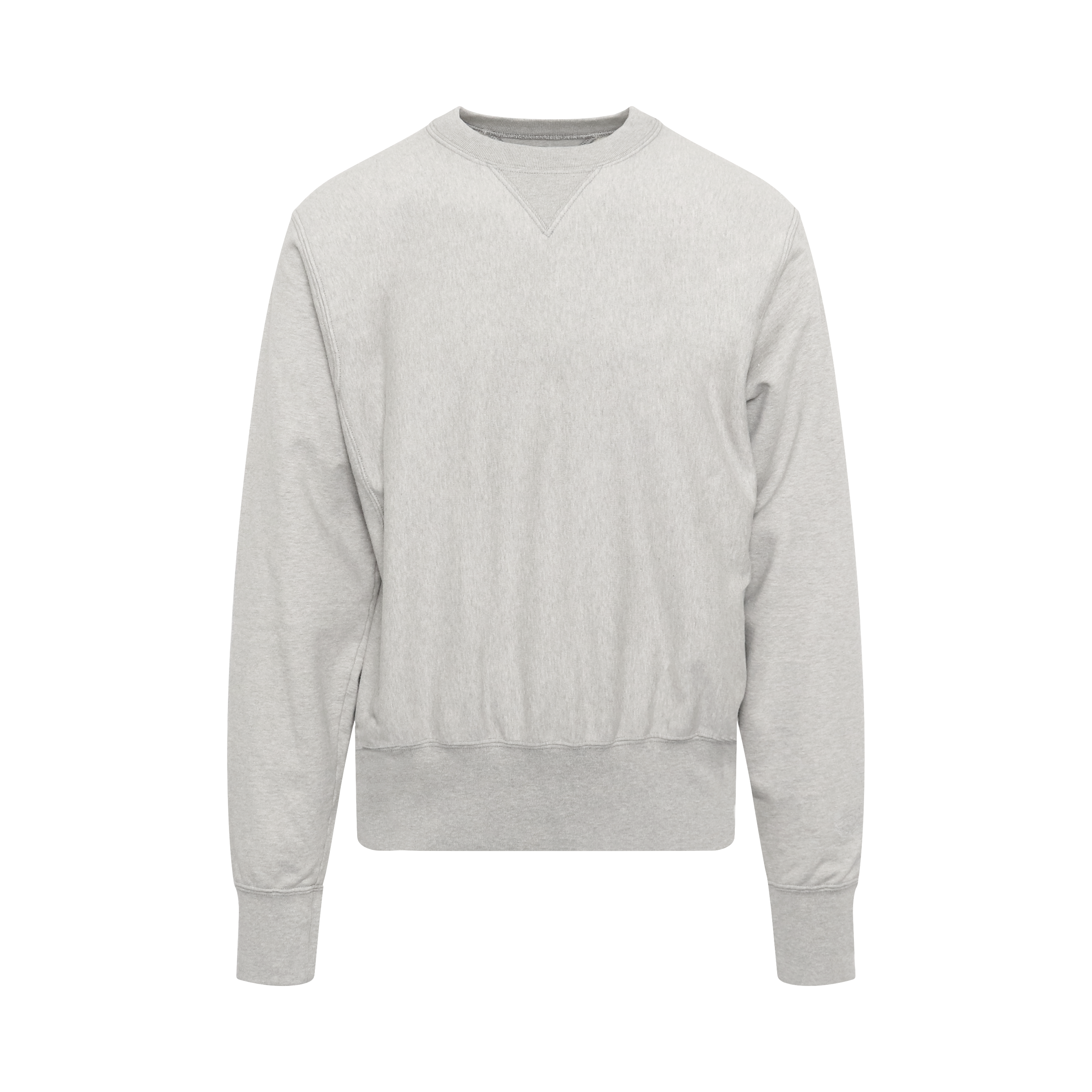 Ribbed Crewneck Sweatshirt in Grey