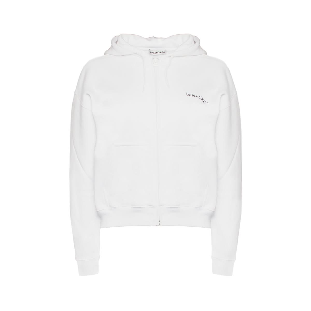 Copyright Logo Zip Hoodie in White