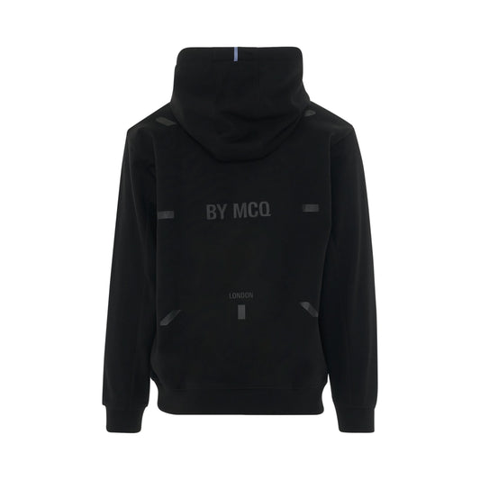 Logo Print Pull Over Hoodie in Black