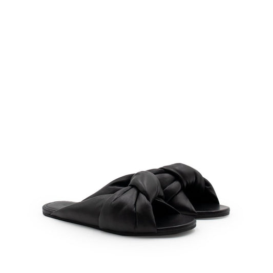 Drapy Flat Sandal in Black