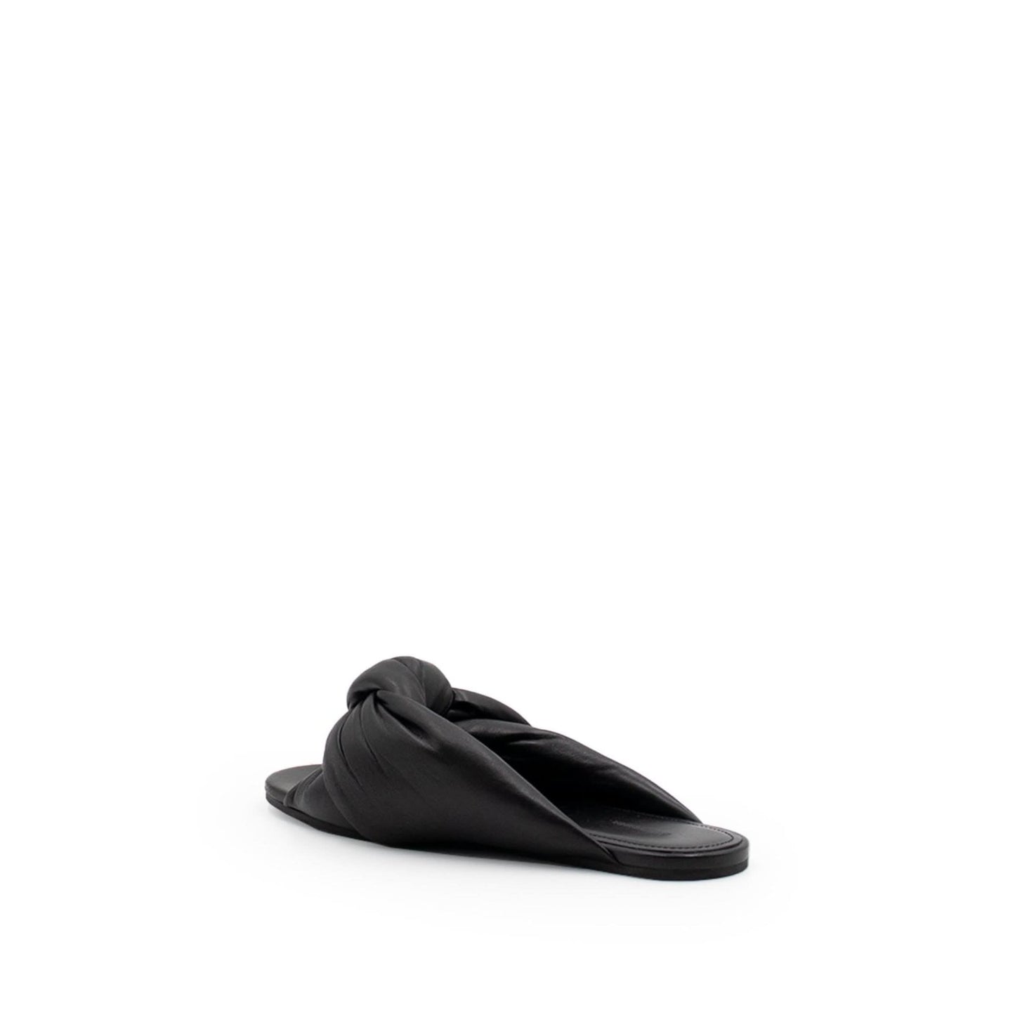 Drapy Flat Sandal in Black