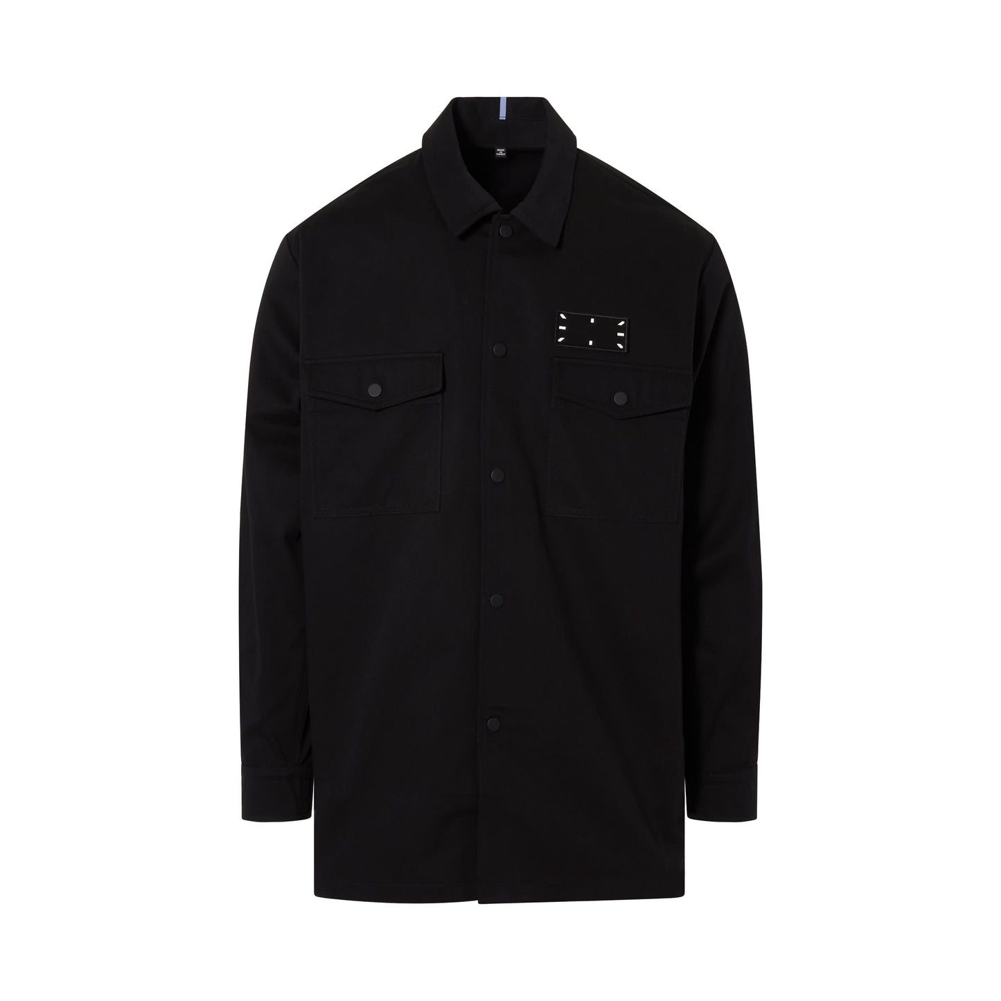 Icon Logo Patch Overshirt in Black