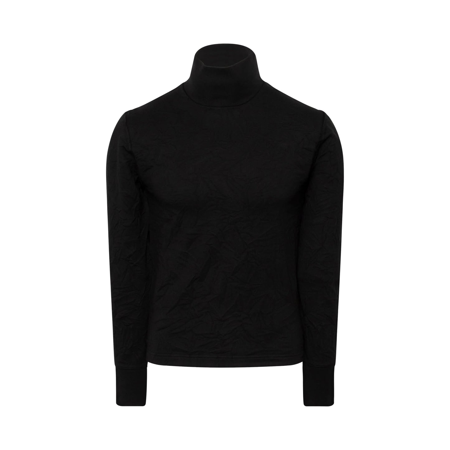 Wrinkled Turtleneck Sweater in Black