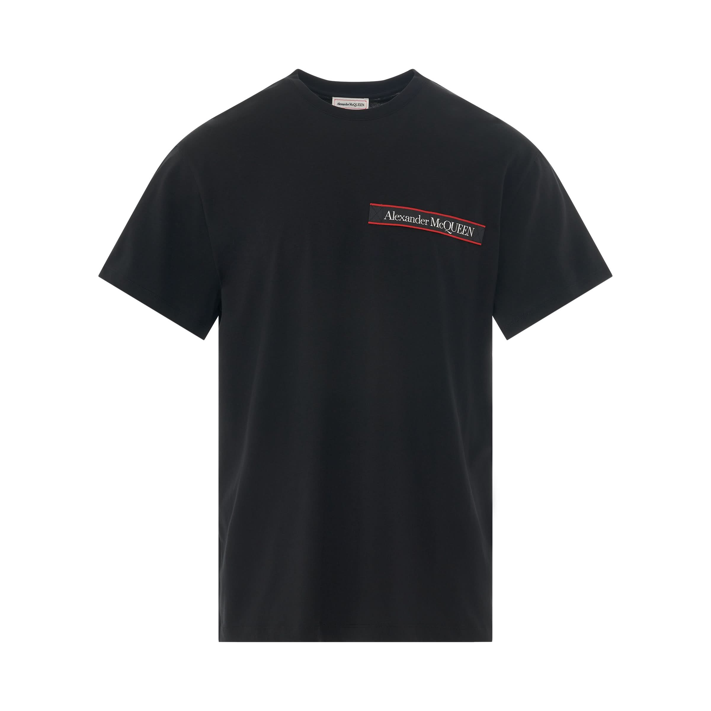 Logo Tape Detail T-Shirt in Black/Mix