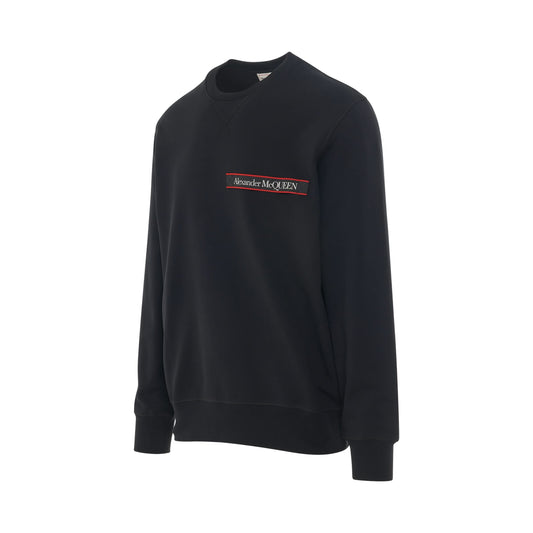 Logo Tape Detail Sweatshirt in Black/Mix