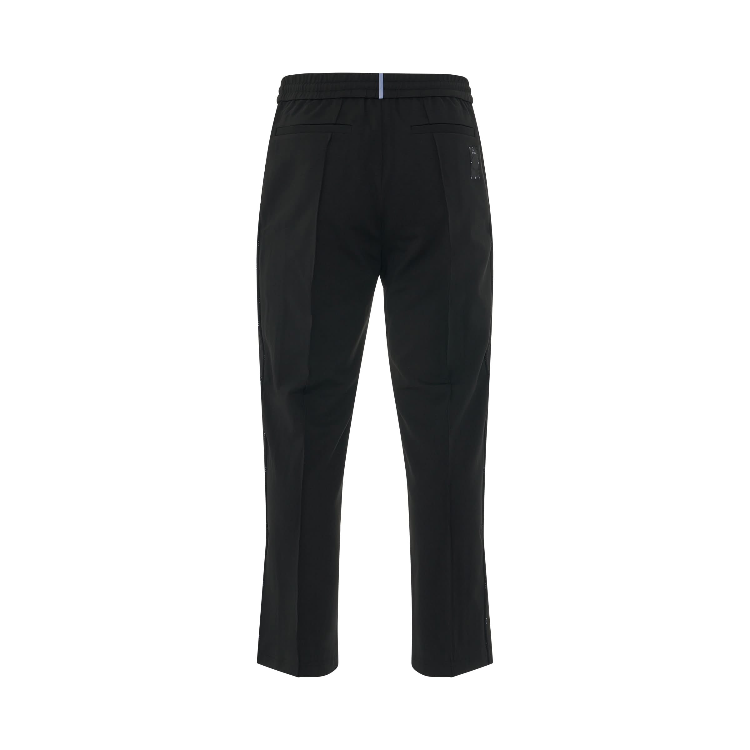 Elastic Waist Track Pants in Black