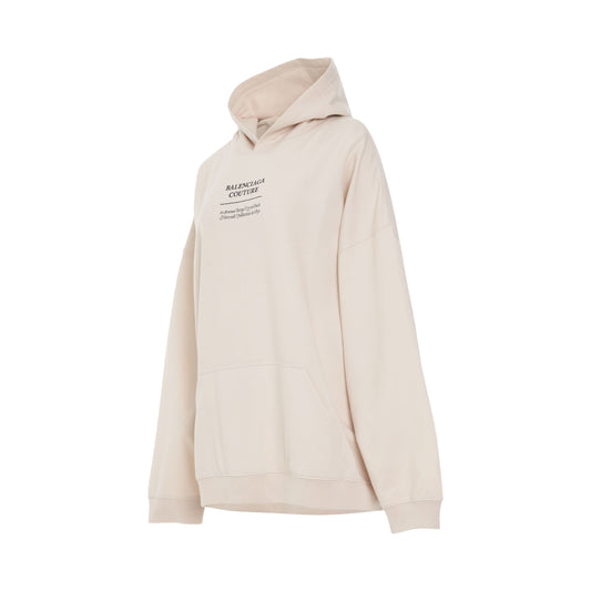 Couture Logo Boxy Hoodie in Chalky