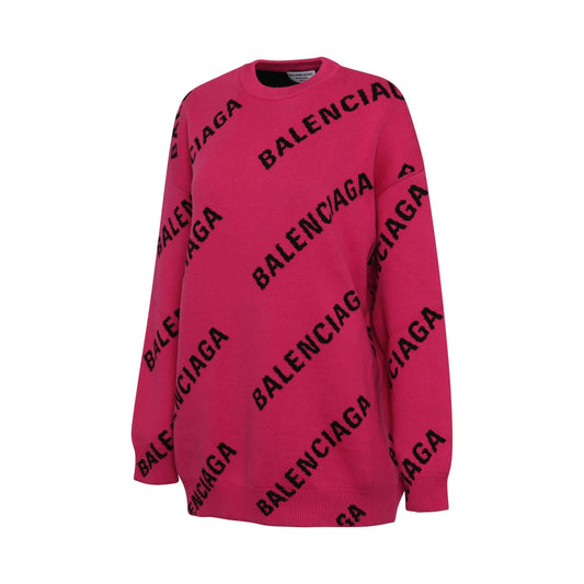 Allover Logo Knitwear in Pink