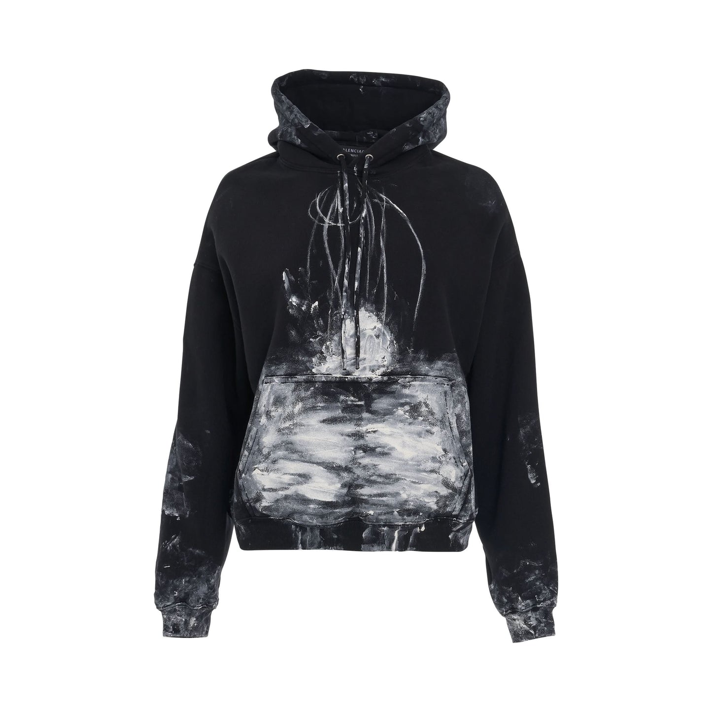 Painter Fitted Hoodie in Black