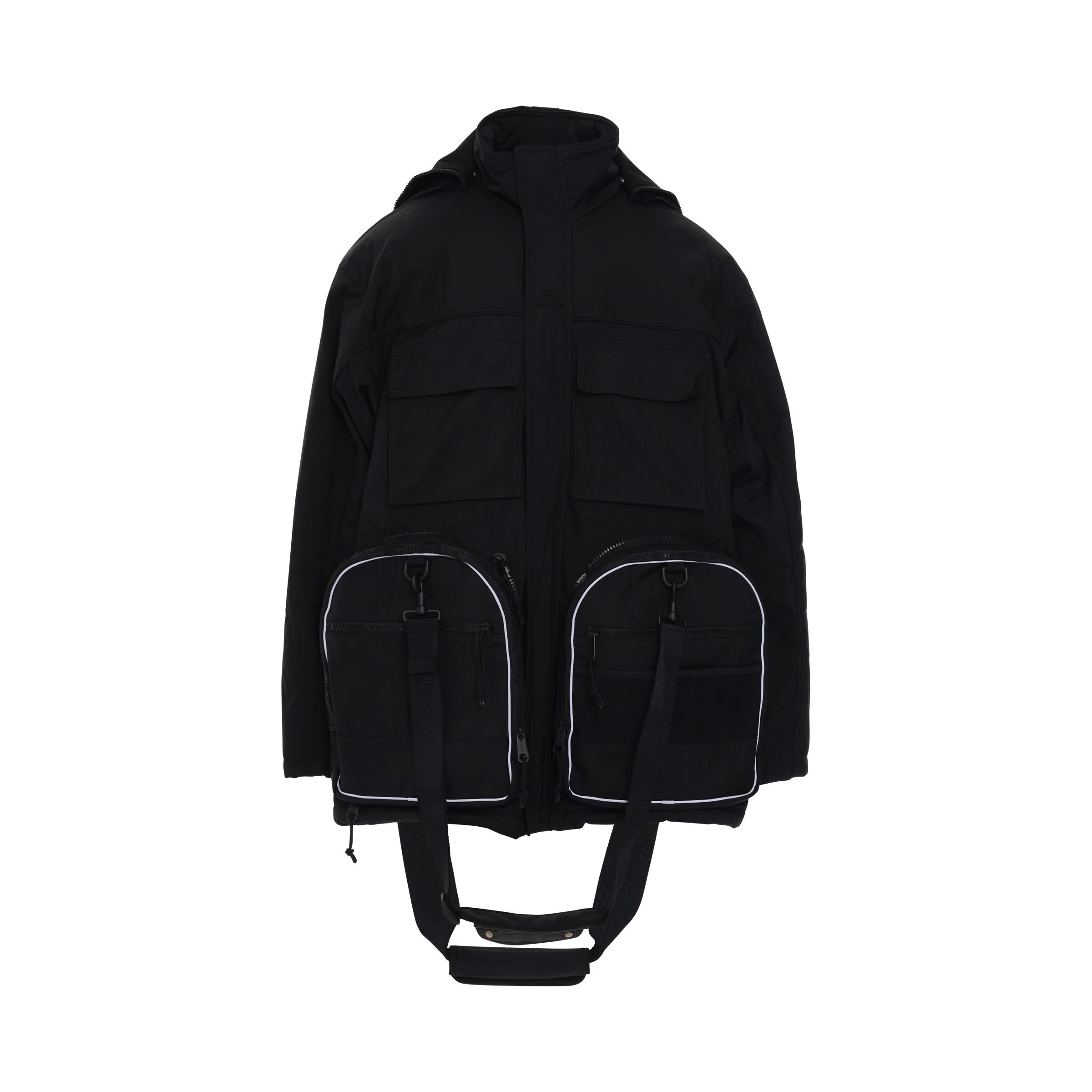 Transformer Gym Bag Parka in Black