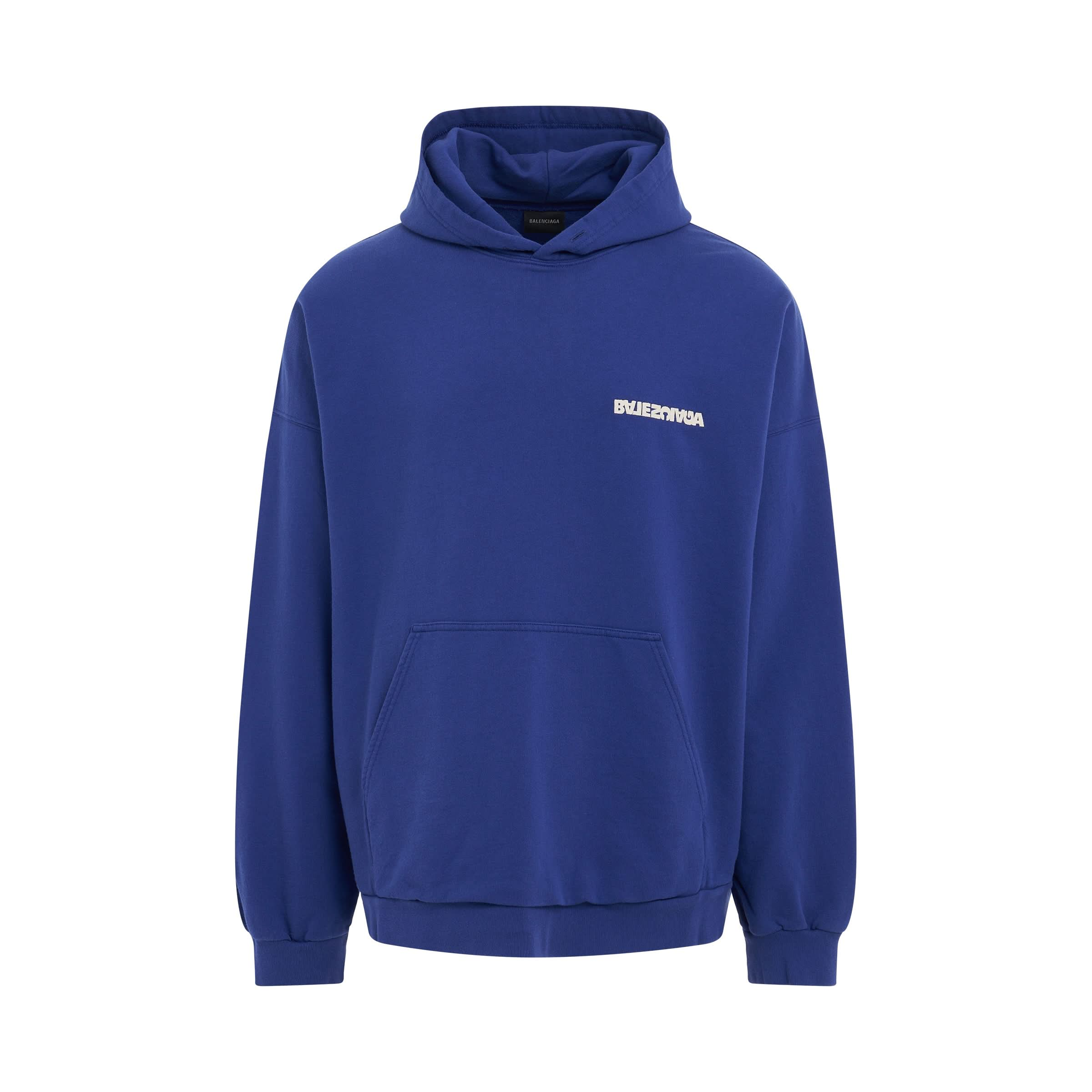 Wide Fit Hoodie in Indigo/Dirty White