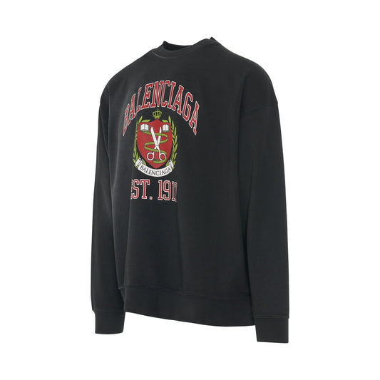 College Sweatshirt in Black