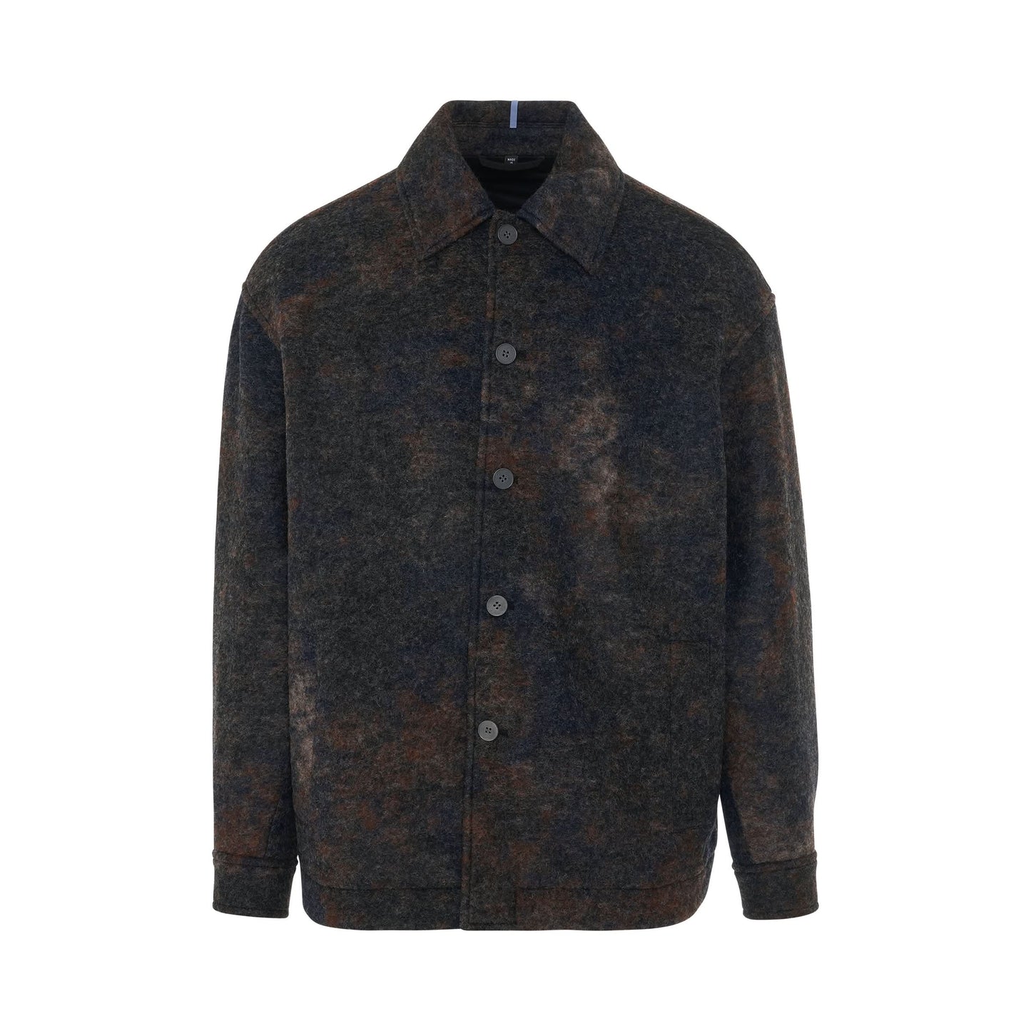 Mottled Wool Shirt Jacket in Dark Mottled