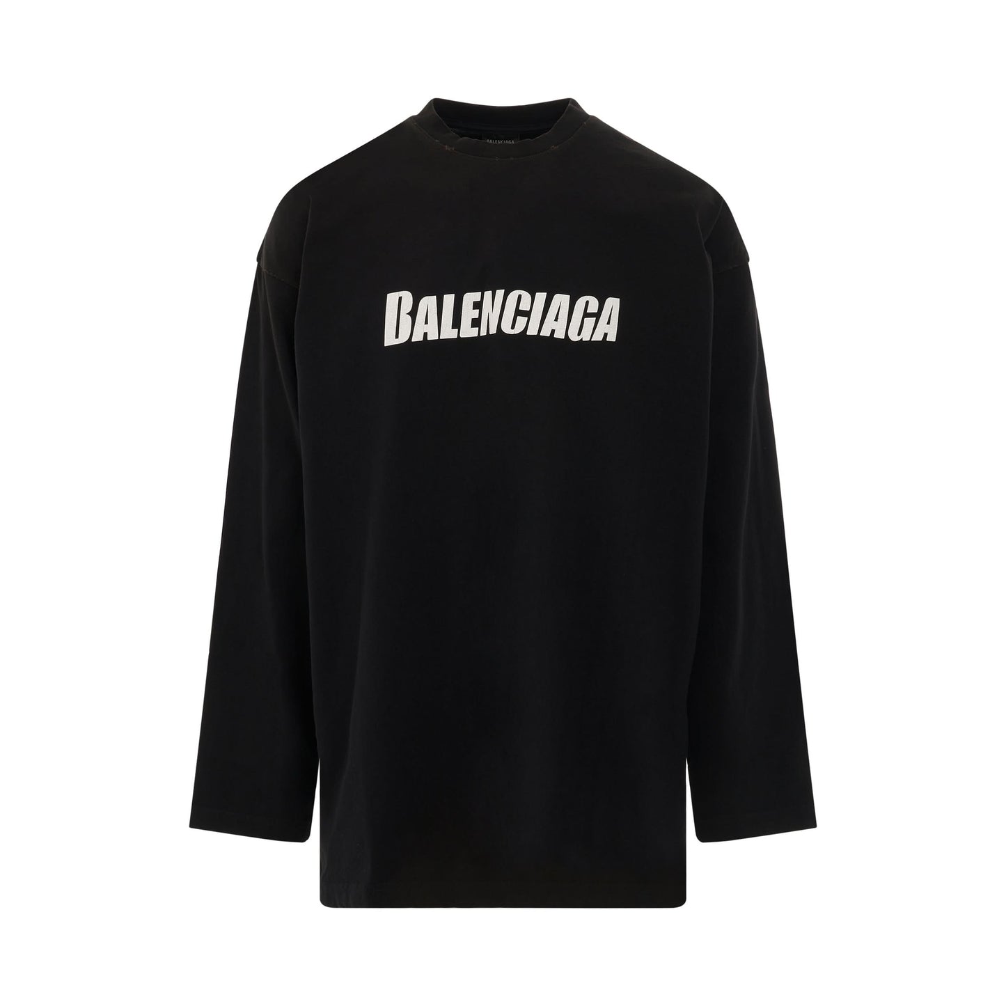 Long Sleeves Oversized T-Shirt in Black/White