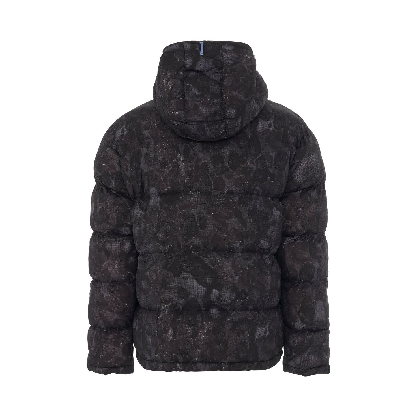 Printed Ripstop Gyo Puffer Jacket in Black Mottle