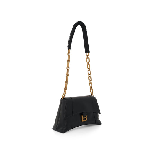 Downtown Small Shoulder Bag with Chain in Black