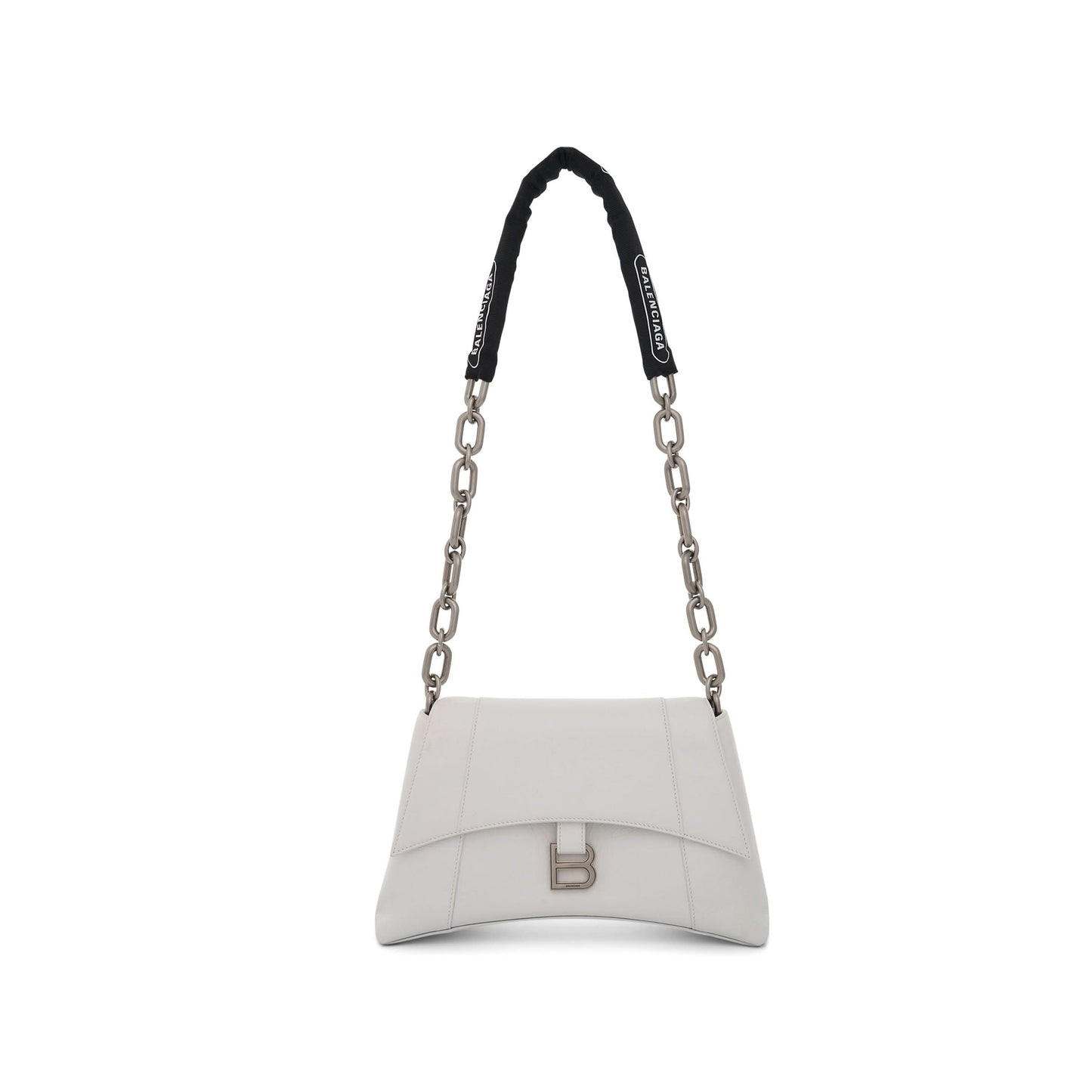 Downtown Small Shoulder Bag with Chain in White