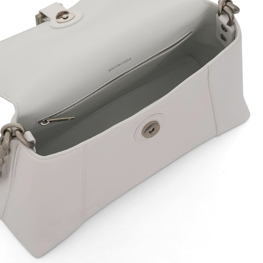 Downtown Small Shoulder Bag with Chain in White