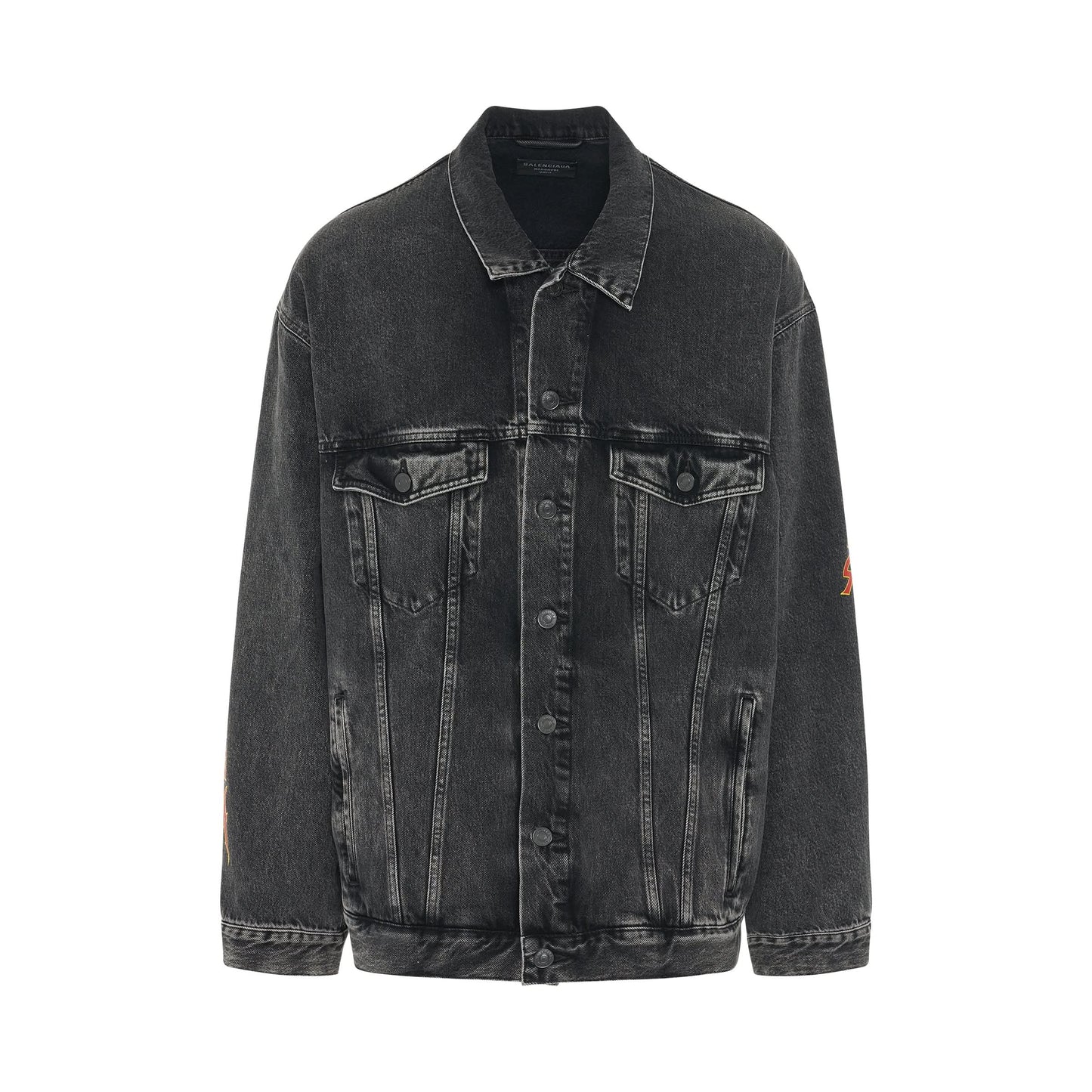 Organic Japanese Oversized Denim Jacket in Washed Black