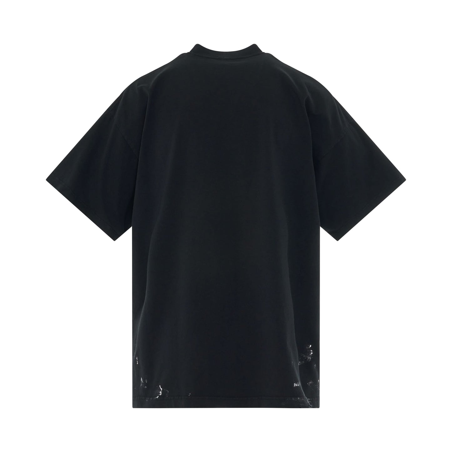 Metal Print Vintage Jersey Oversized T-Shirt in Washed Black