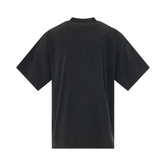 B Authentic Embroidered Vintage Jersey Oversized T-Shirt in Black