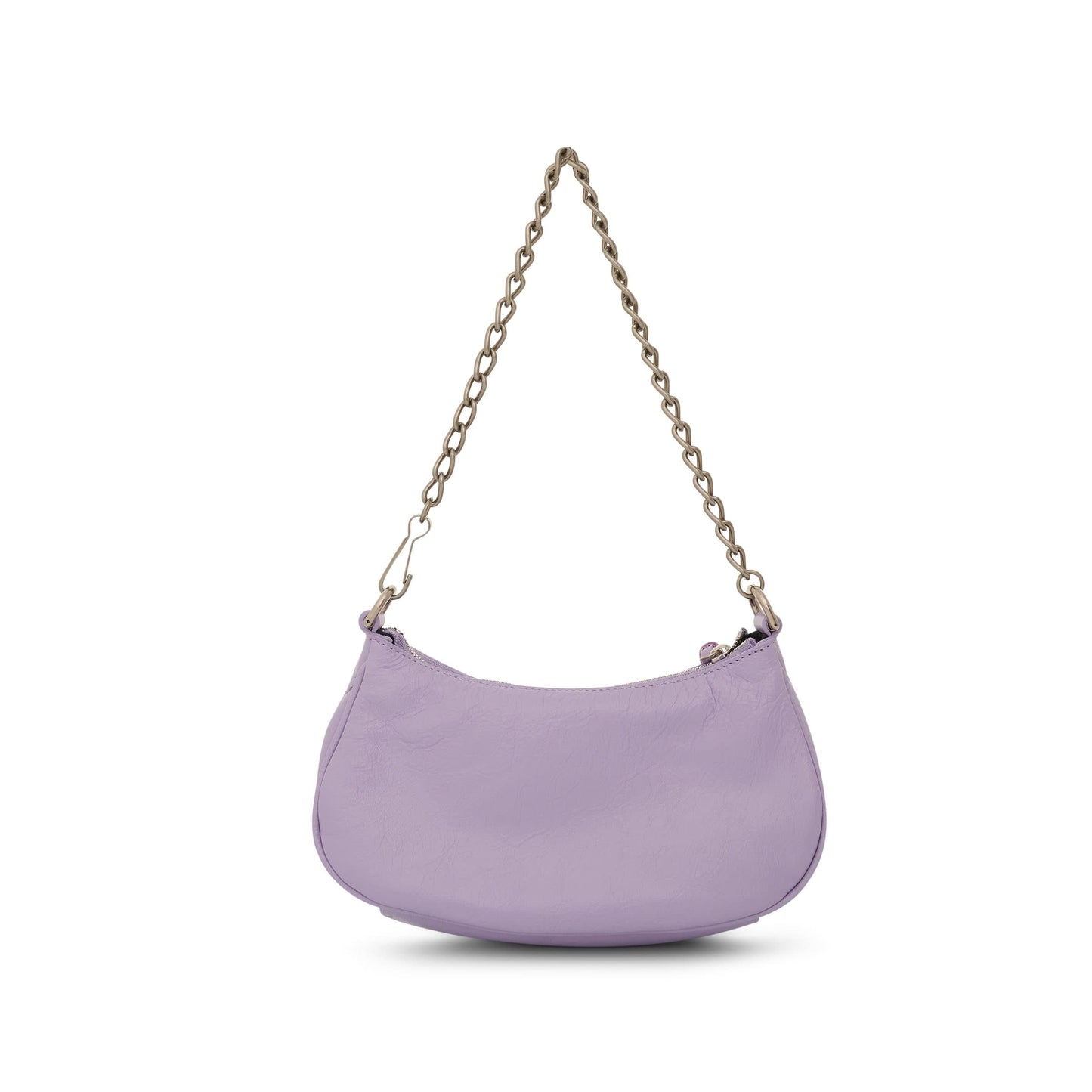 Le Cagole Mini Lambskin Bag with Chain in Lilac