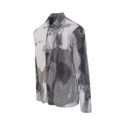 Minimal Print Long Sleeve Shirt in Carbon