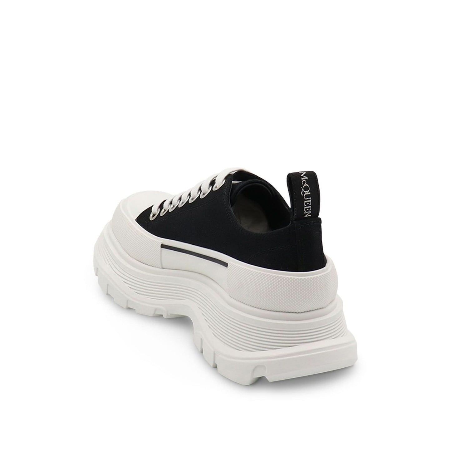 Tread Slick Canvas Lace-Up Shoes in Black/White