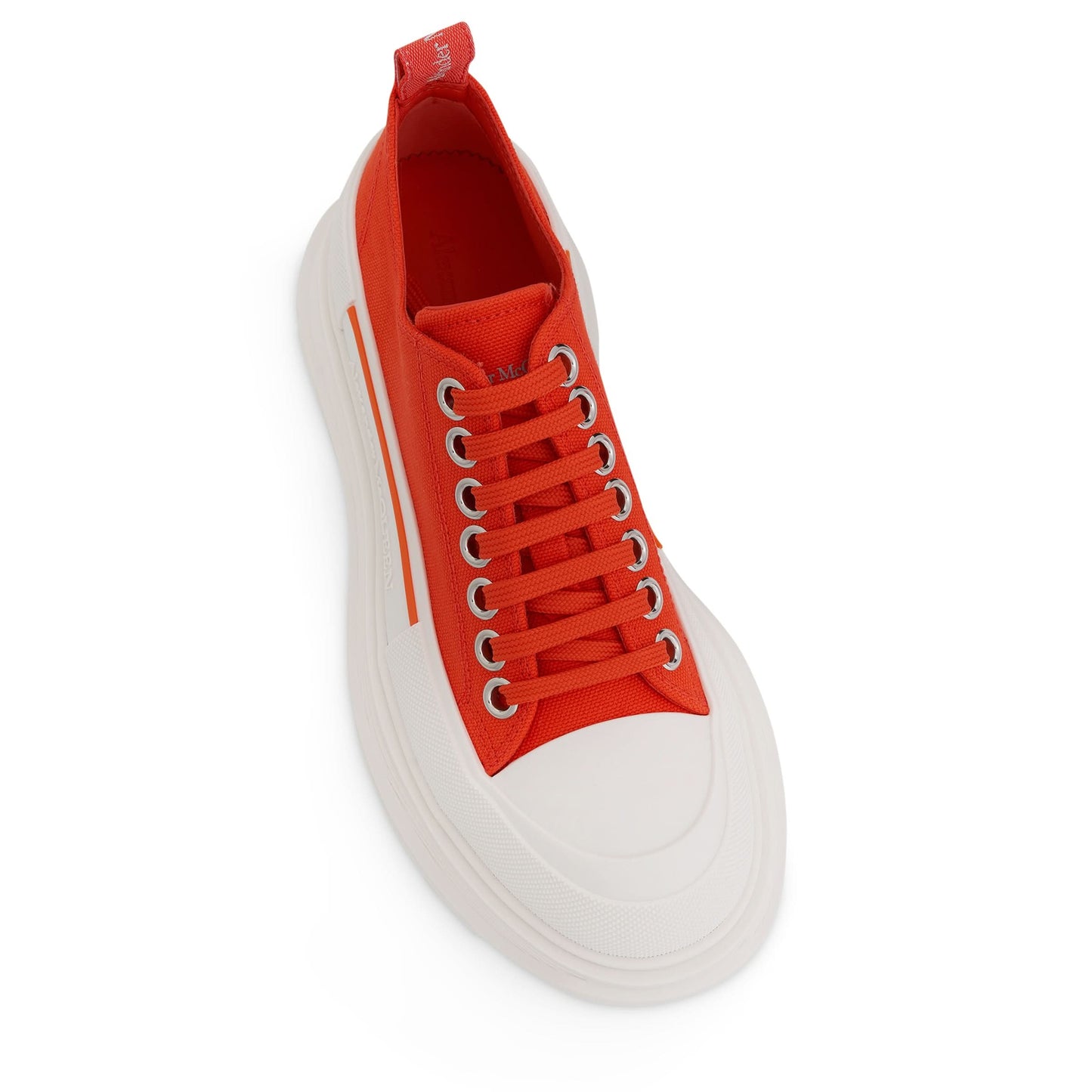 Tread Slick Canvas Lace-Up Shoes in Orange/White