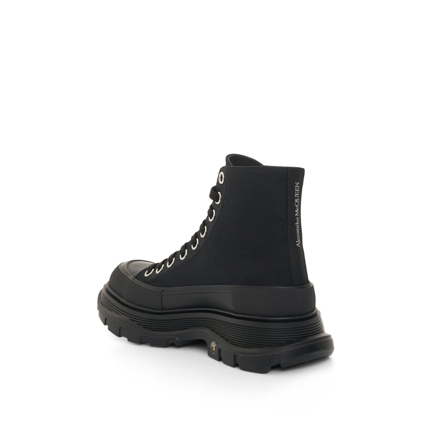 Tread Slick Canvas Lace-Up Boots in Black/Black