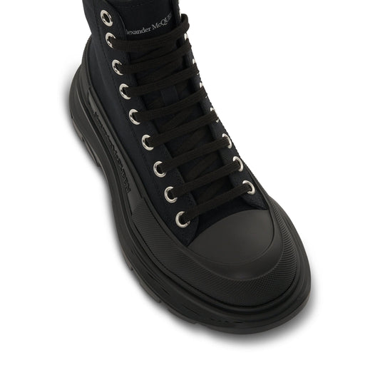 Tread Slick Canvas Lace-Up Boots in Black/Black