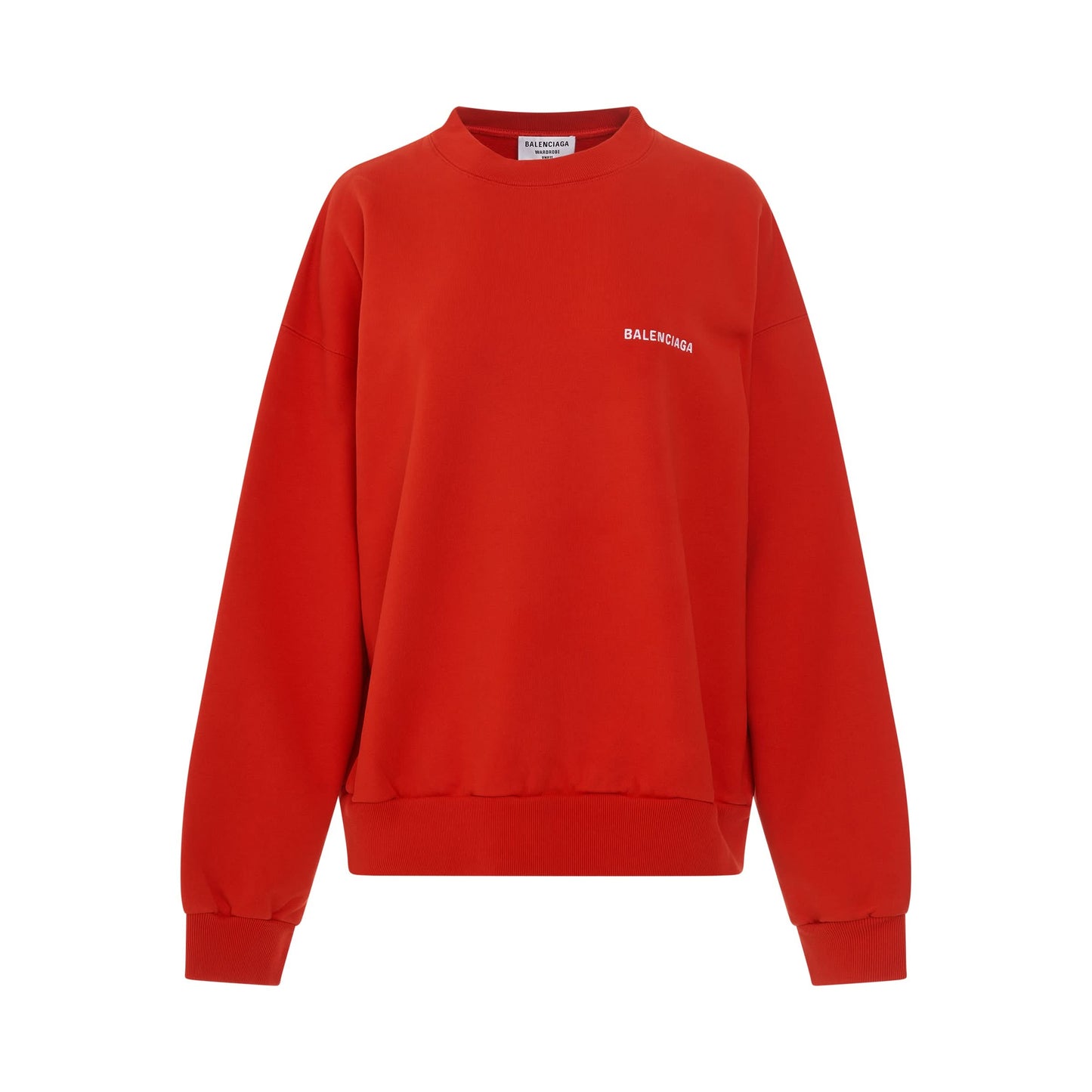 Back Logo Regular Crewneck in Bright Red