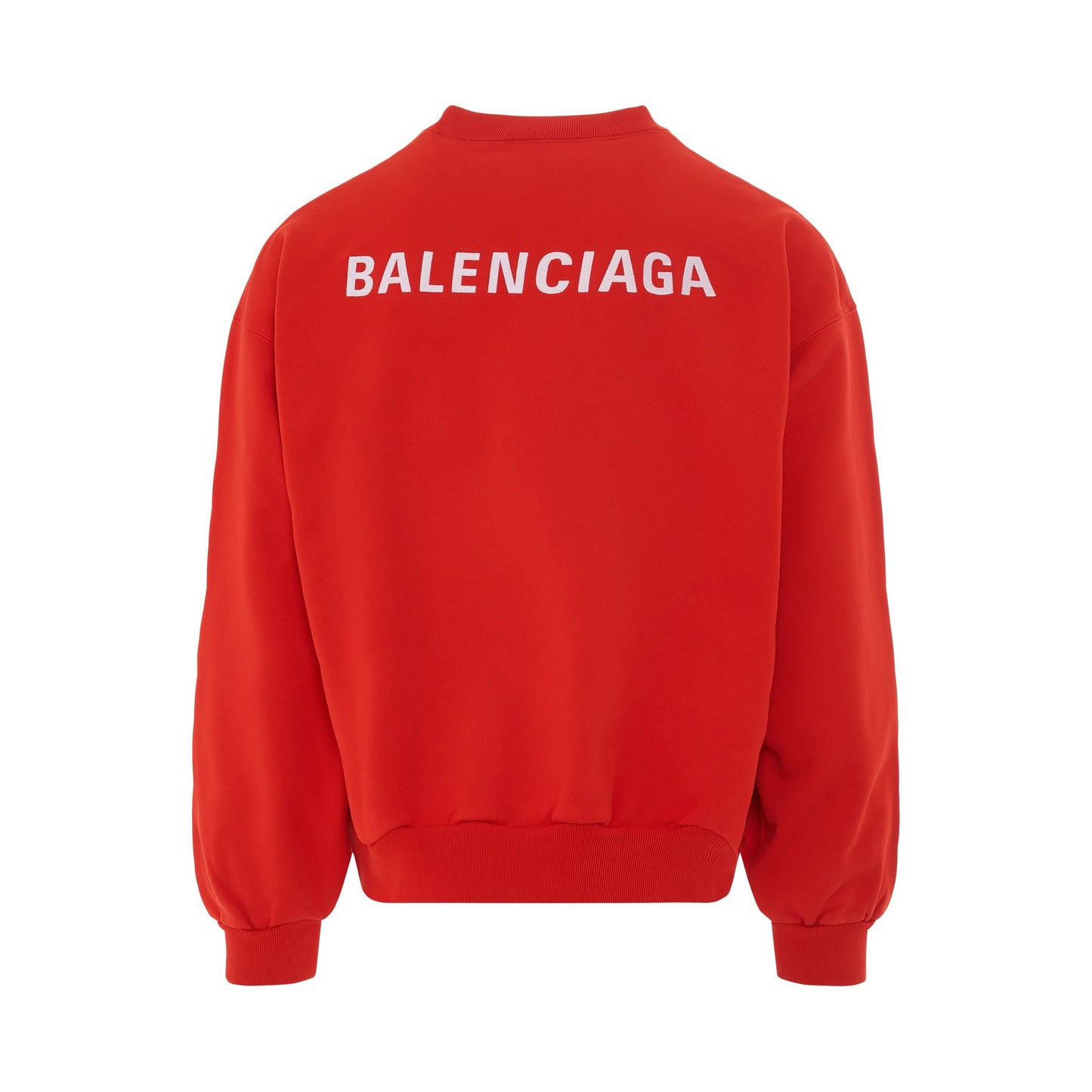 Logo Regular Crewneck in Bright Red/White