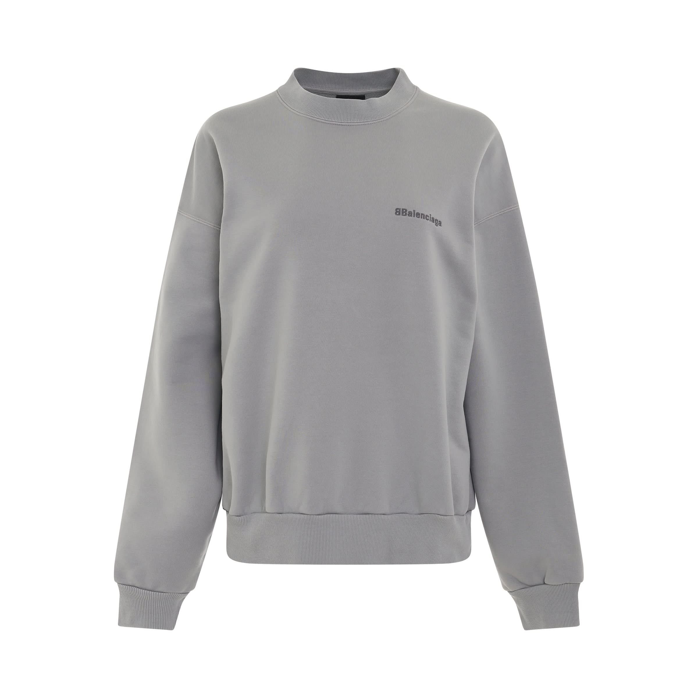 BB Corp Stonewash Regular Crewneck Sweater in Grey/Dark Grey