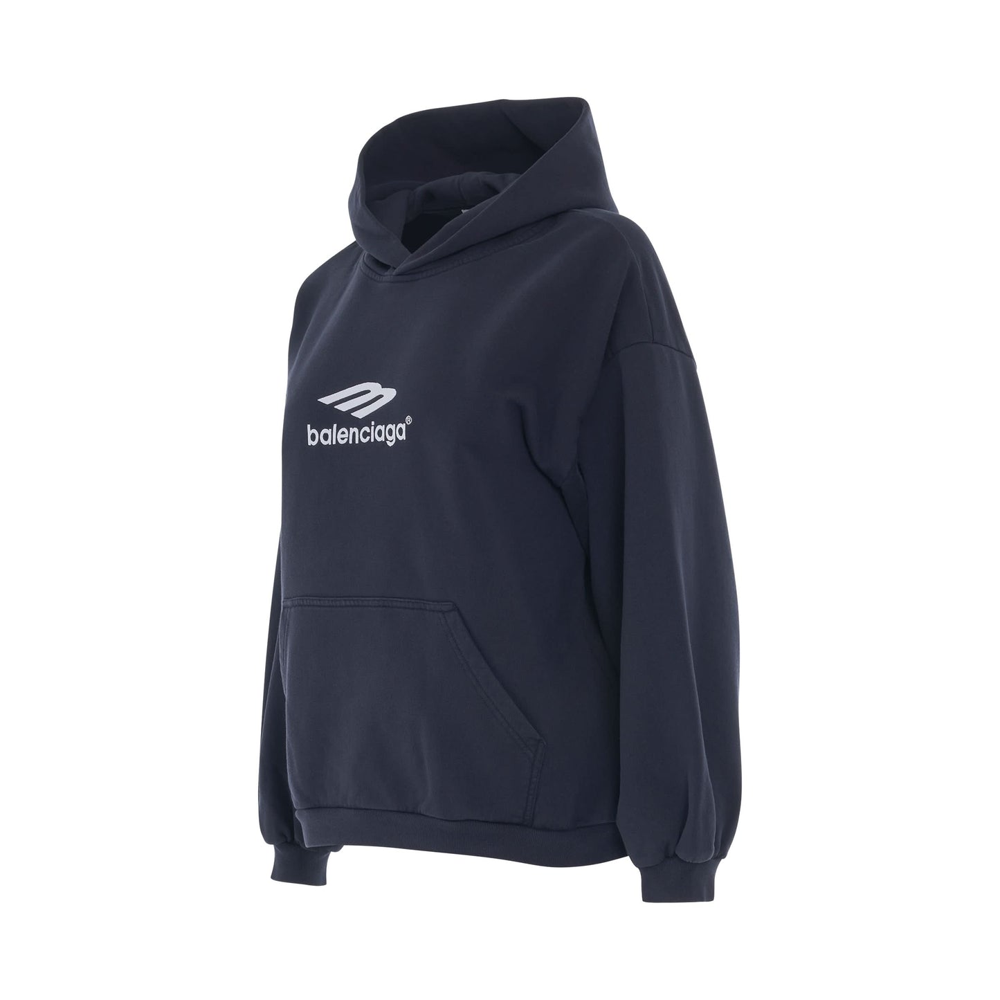 3B Sport Embroidered Fleece Hoodie in Marine Blue