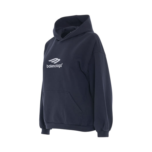 3B Sport Embroidered Fleece Hoodie in Marine Blue