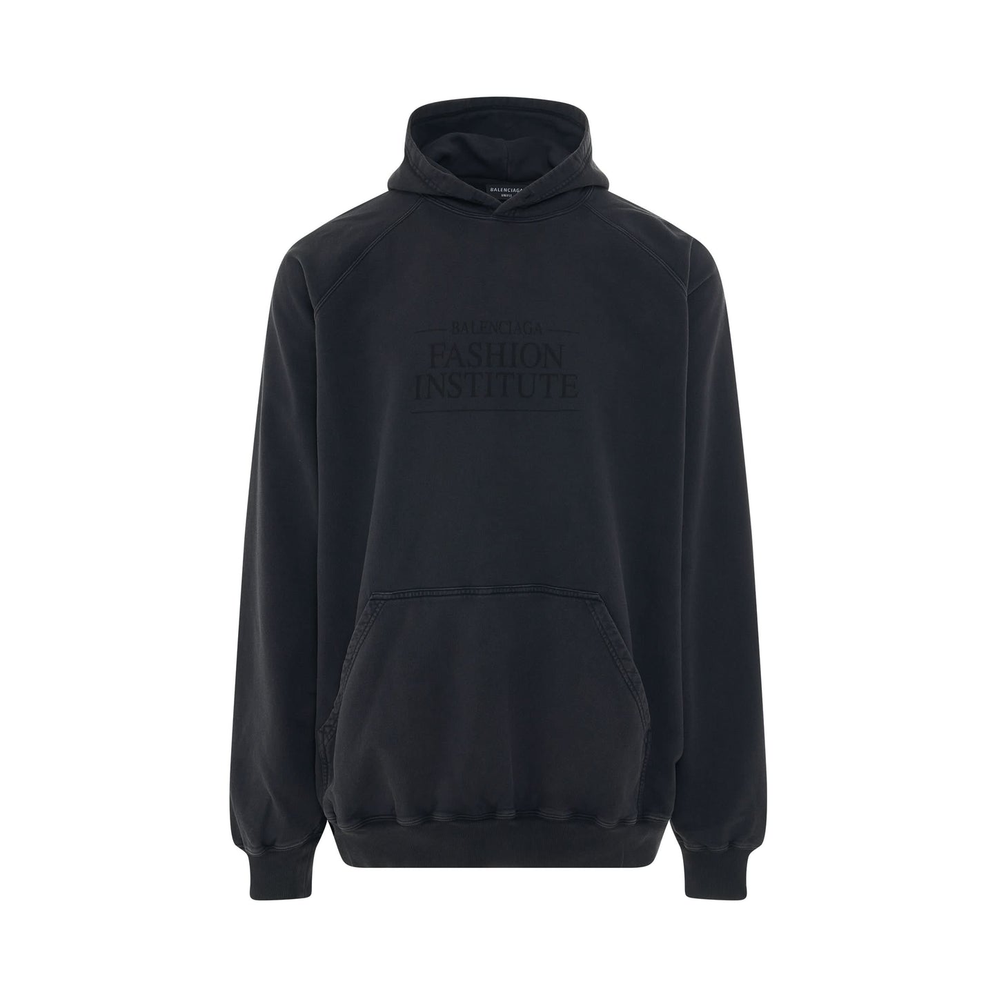 Fashion Institute Oversized Hoodie in Washed Black