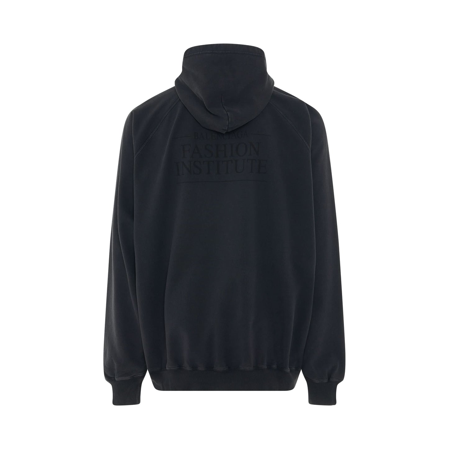 Fashion Institute Oversized Hoodie in Washed Black