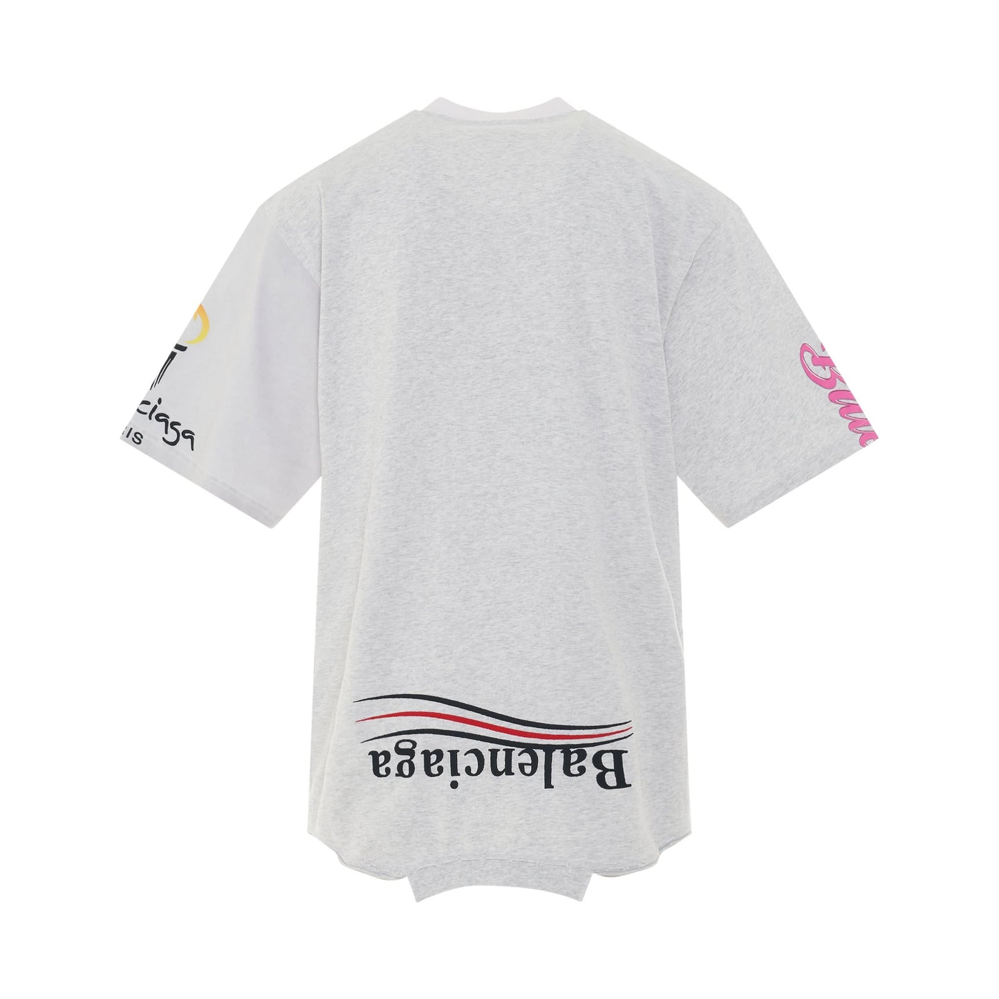 Upside Down Oversized T-Shirt in White