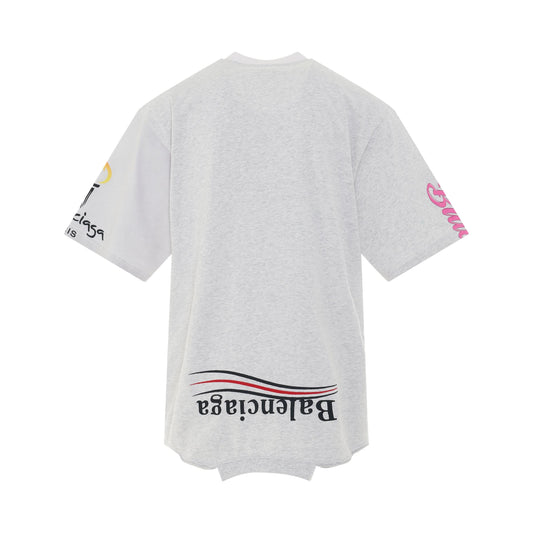 Upside Down Oversized T-Shirt in White