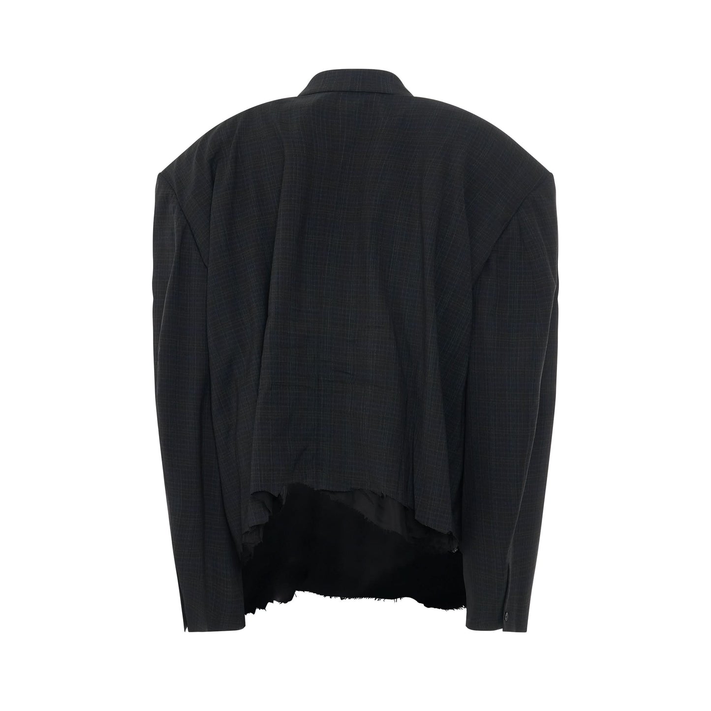 Shadow Check Tailoring Cropped Blazor in Black/Navy