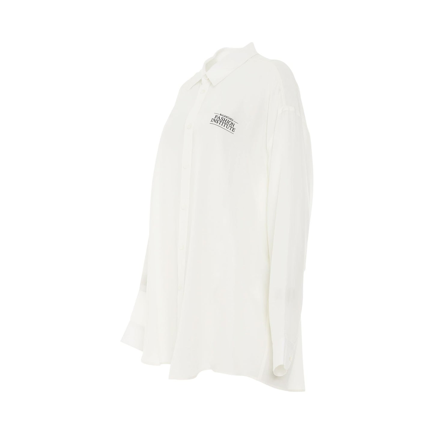 Light Silk Crepe Fluid Blouse in White