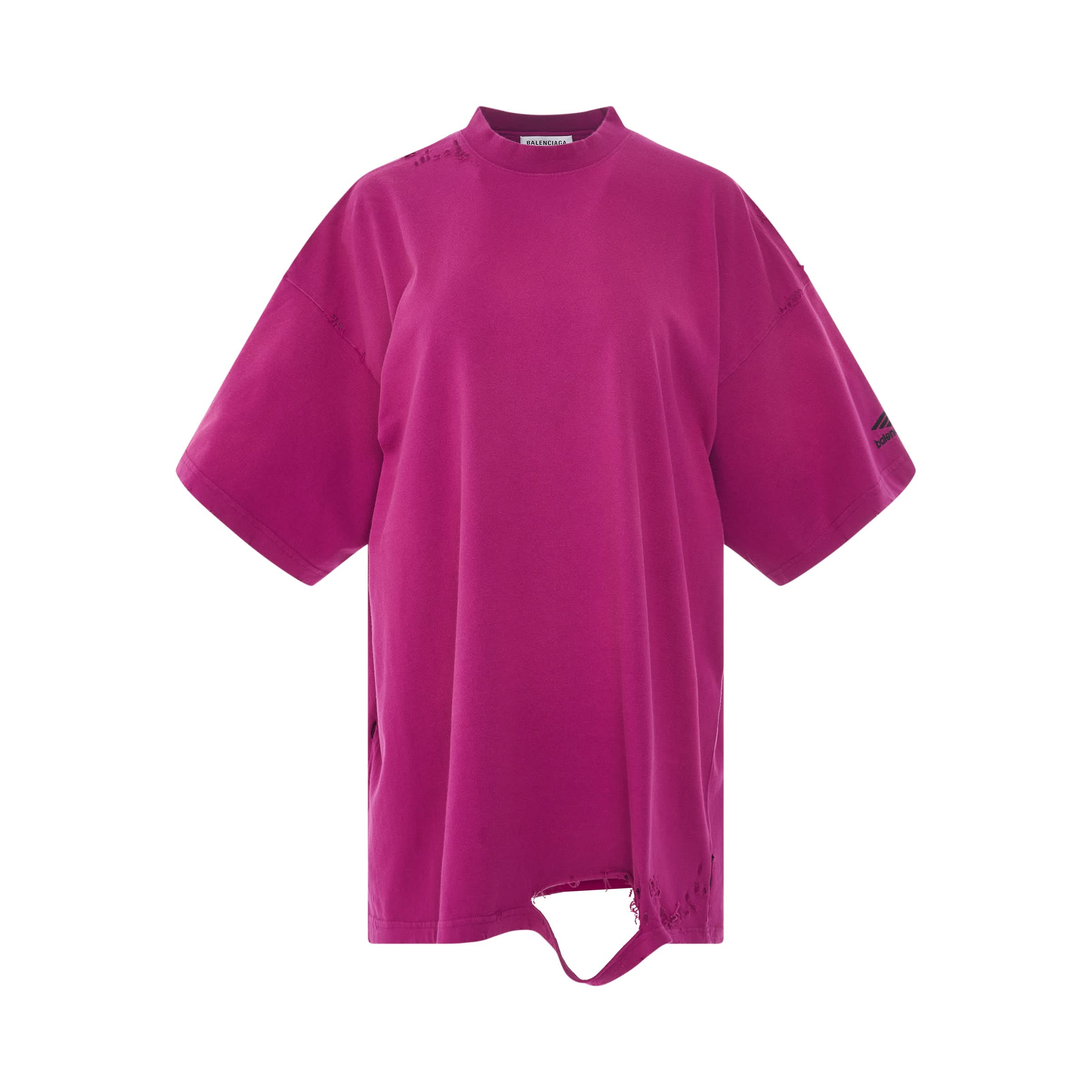 3B Sports Icon Repaired Oversized T-Shirt in Dark Fucshia