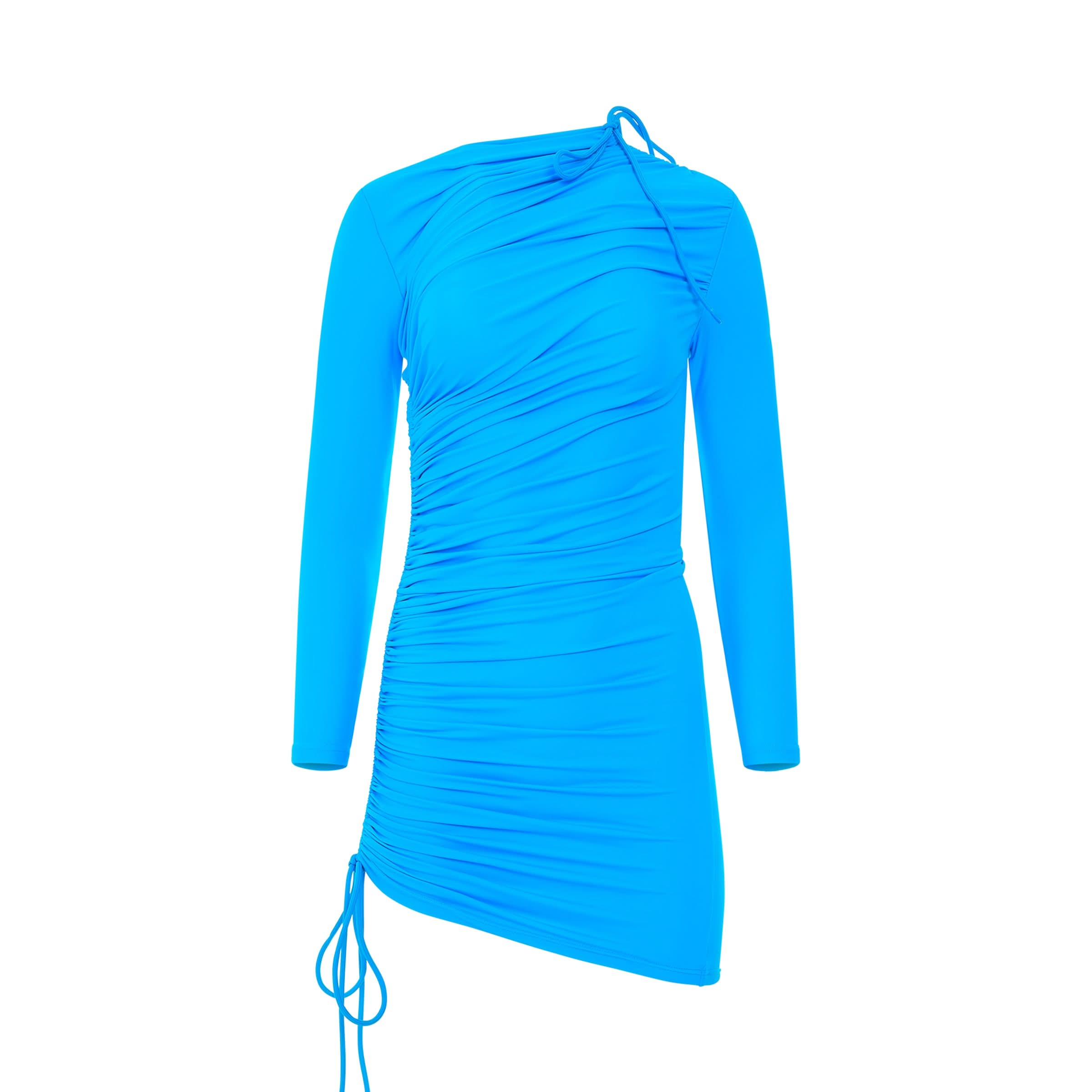 Mini Matte Spandex Dress in Cyan